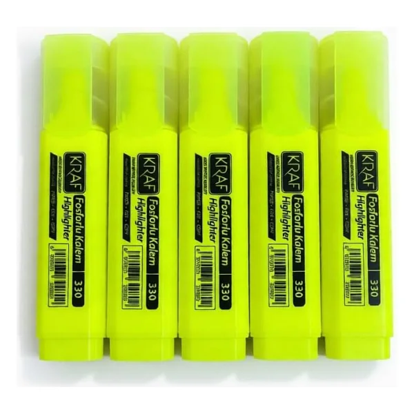 Kraf 330 Sarı Fosforlu Kalem - Görsel 3