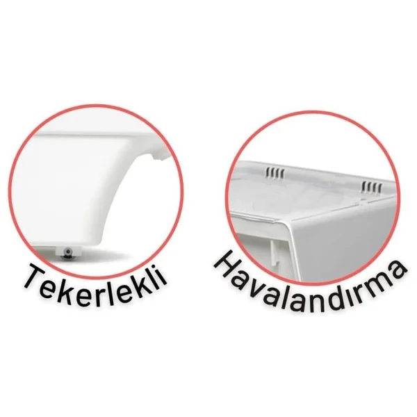 Motek Tekerlekli Patateslik Soganlik Oyuncak Kutusu Patateslik Soganlik Sepeti 3X12lt Beyaz+Gri - Görsel 3