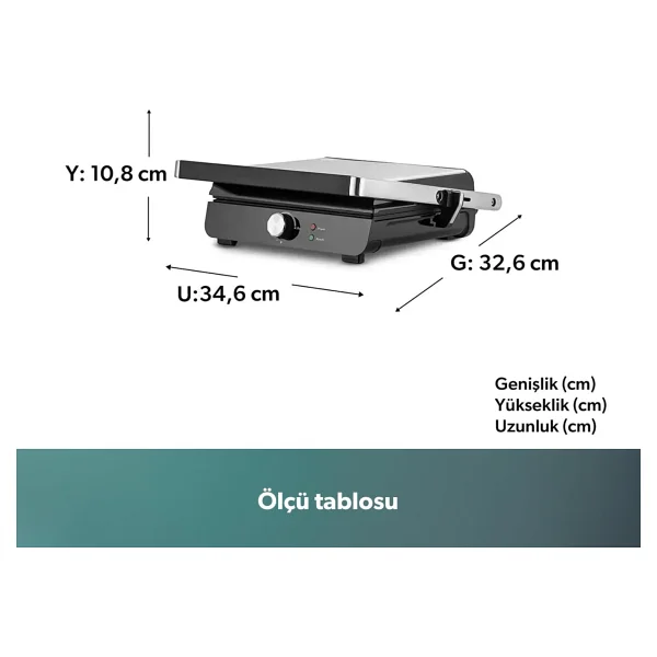 Homend Grilliant 1349H 2000 W Inox Tost ve Izgara Makinesi - Görsel 2