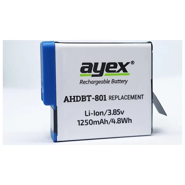 Ayex AHDBT-801 GoPro Hero 8 - 7 - 6 - 5 Uyumlu Batarya - Görsel 2