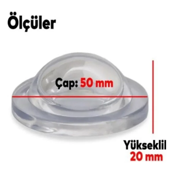 Adilon Silikon Kapı Stoperi Şeffaf 4 Adet Tamponu Kendinden Yapışkanlı Şeffaf Kapı Kolu Stopu - Görsel 3