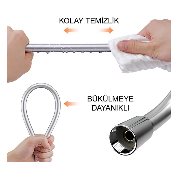 Aqua Bagno Ultra Flex Duş Spiral Hortumu - 150 Cm. - Görsel 2