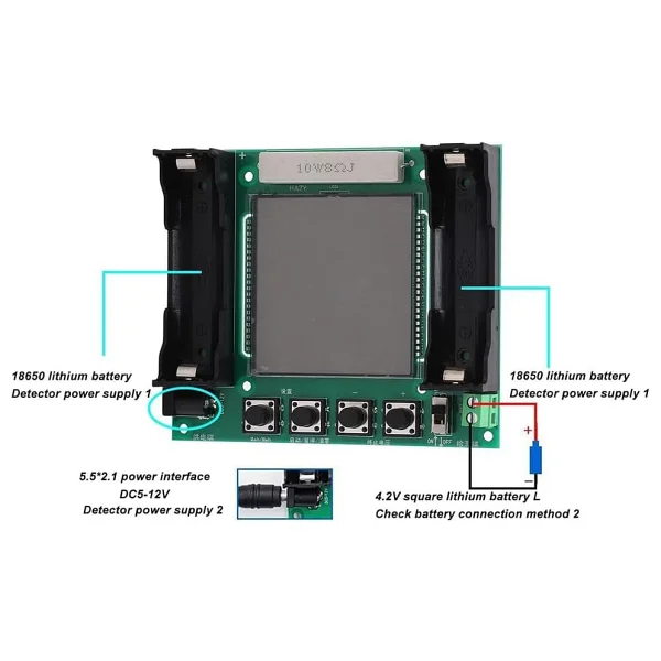 XH-M239 18650 LCD Dijital Ekranlı Lityum-İyon Pil Kapasite ve Deşarj Enerji Test Cihazı - Görsel 5