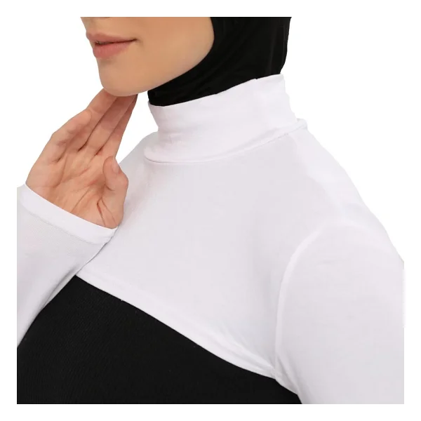 Altobeh Balıkçı Yakalı Boyunluklu Kolluk, Beyaz - Görsel 5