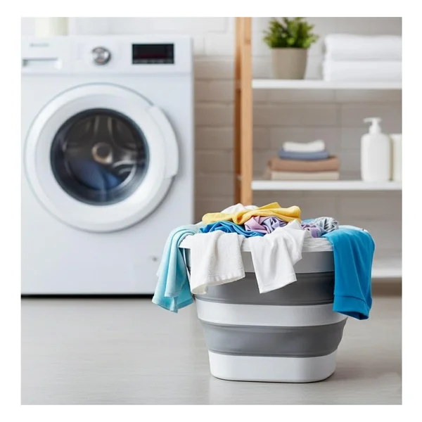 Orret Home 12.8 Litre Katlanabilir Kova - Akordiyon Tasarımlı Katlanır Temizlik ve Araç Yıkama Kovası, Gri Renk, Bebek Yıkama ve Ev İçi Kullanıma Uygun Portatif Kova (Kare 10 Litre) - Görsel 3
