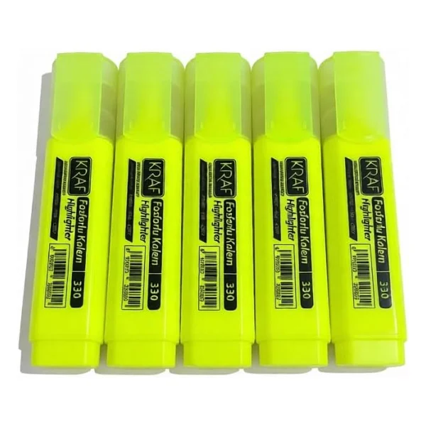 Kraf 330 Sarı Fosforlu Kalem - Görsel 5