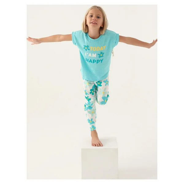 Rolypoly Kız Çocuk Mavi Pijama Takımı - Görsel 2