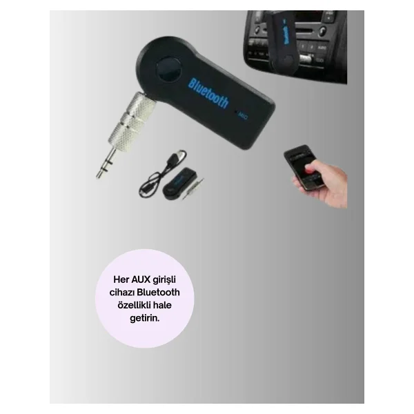 Taşınabilir Bluetooth Aux Araç Müzik Ve Konuşma Kiti - Görsel 7