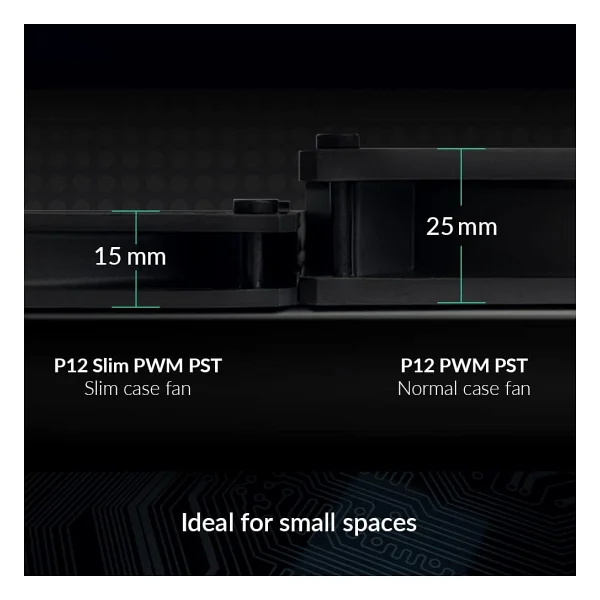Arctic P12 Slim PWM PST ACFAN00275A Siyah 3'lü 12 cm Kasa Fanı - Görsel 2