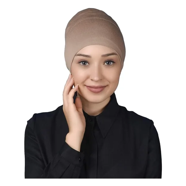 Altobeh Hazır Pratik Geçmeli Uzun Boru Tesettür Bonesi - Krem - Görsel 4
