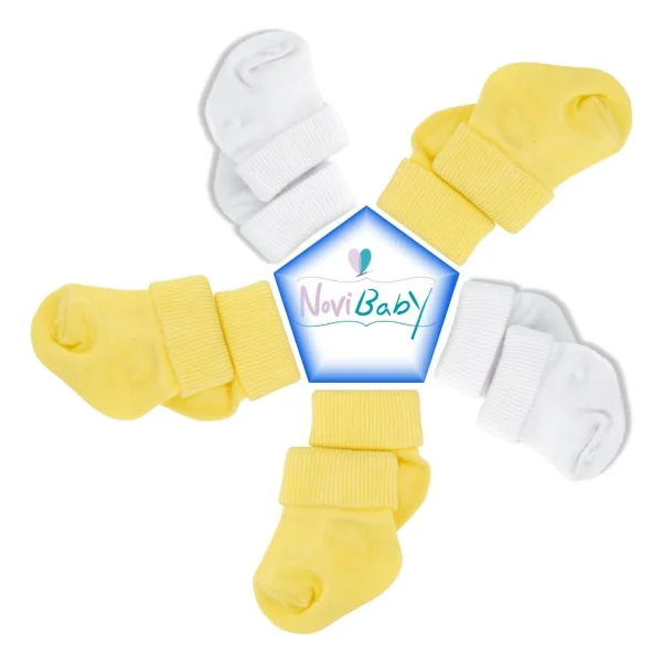 Novibaby 5'li Bambu Yenidoğan Bebek Çorap (Sunshine, 0-6 Ay) - Görsel 3