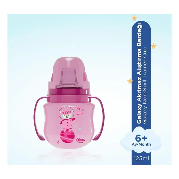 Wee Baby 753 Galaxy Pembe Akıtmaz Alıştırma Bardağı 125 ml - Görsel 2