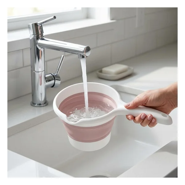 Deconox Katlanabilir Maşrapa, Katlanır Banyo Maşrapası, Akordiyon Koçero (27cmx17cmx4cm) - Görsel 8