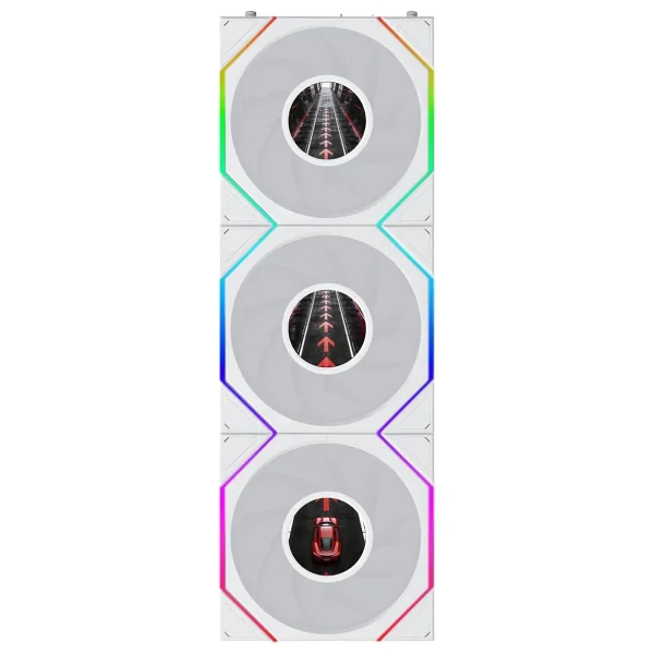 Lian Li Uni Fan Reverse TL LCD Flex G9F.12RTLLCD1F3W.00 Beyaz 3'lü 12 cm Kasa Fanı - Görsel 2