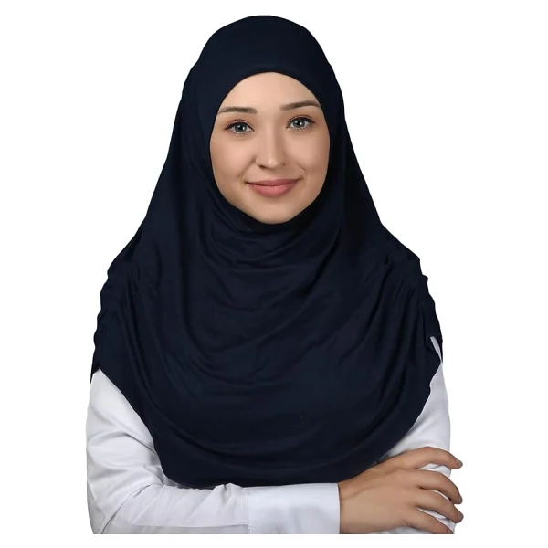 Altobeh Hazır Türban Büzgülü Pileli Pratik Eşarp Tesettür Hijab - Namaz Örtüsü - Siyah - Görsel 9