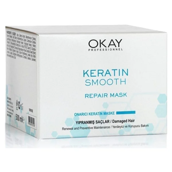 Okay Keratin Smooth Onarıcı 500 ml Saç Maskesi - Görsel 2