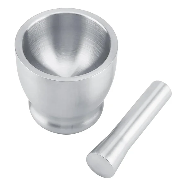 Orret Home 304 Paslanmaz Çelik Havan Seti - Kaymaz Tabanlı,Sarımsak Ezici, Baharat ve Ot Öğütücü, Profesyonel Mutfak Gereci, Kolay Temizlenebilir Ergonomik Tasarım (Ø 12,5 Cm) - Görsel 3