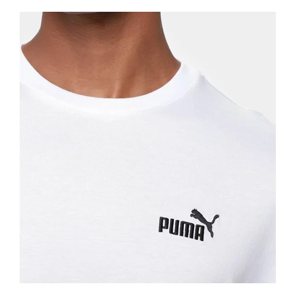 Puma Essentials Relaxed No. 1 Logo 689153-02 Beyaz Kısa Kollu Bisiklet Yaka Erkek Tişört - Görsel 5