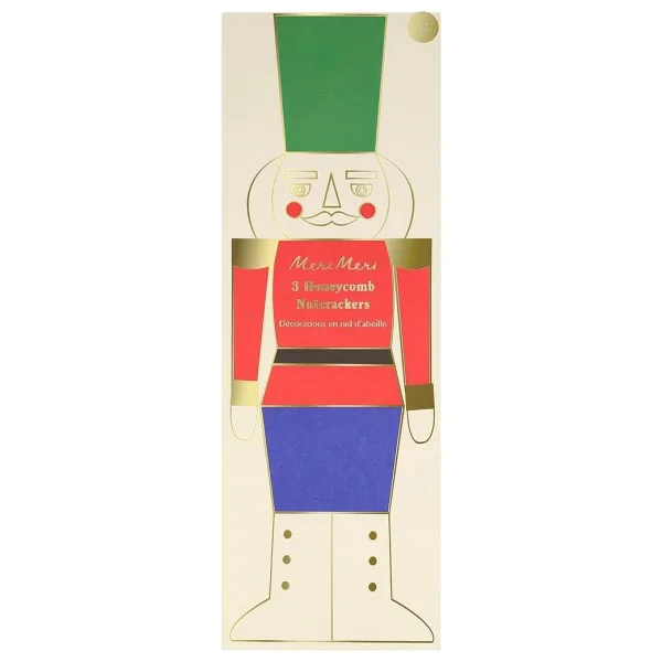 Meri Meri - Honeycomb Nutcracker Decorations - Nutcracker Dekorlar (3'lü) - Görsel 3