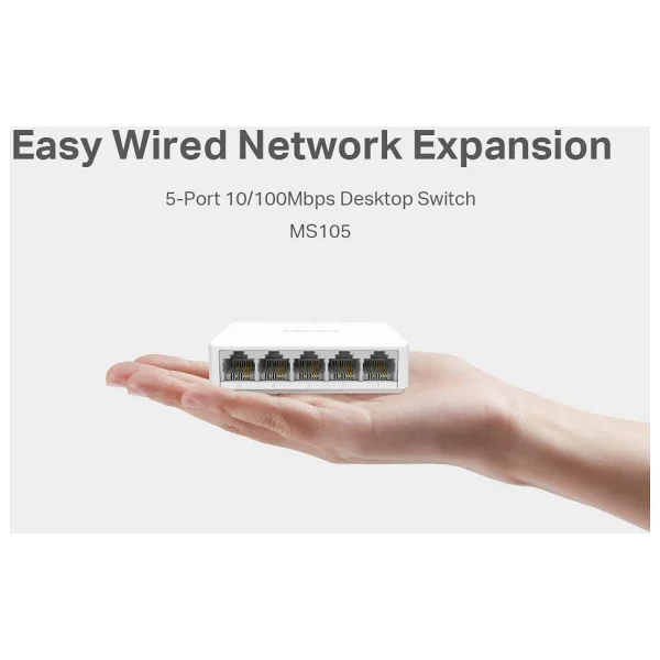 Mercusys MS105 5 Port 10/100 Mbps Switch - Görsel 2