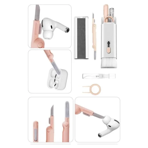 Jouis 7'si 1 arada Elektronik Temizleme Kiti, Klavye Temizleyici, Dizüstü Bilgisayar Temizleme Kiti Monitör, Cep Telefonu, Bluetooth, Kulaklık, Lego, Airpods, Dizüstü Bilgisayar Kamera (Pembe) - Görsel 3