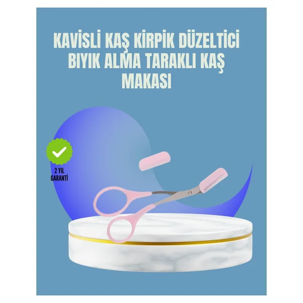 Tarak ve Fırça Başlıklı Kaş Şekillendirme Makası - Görsel 4
