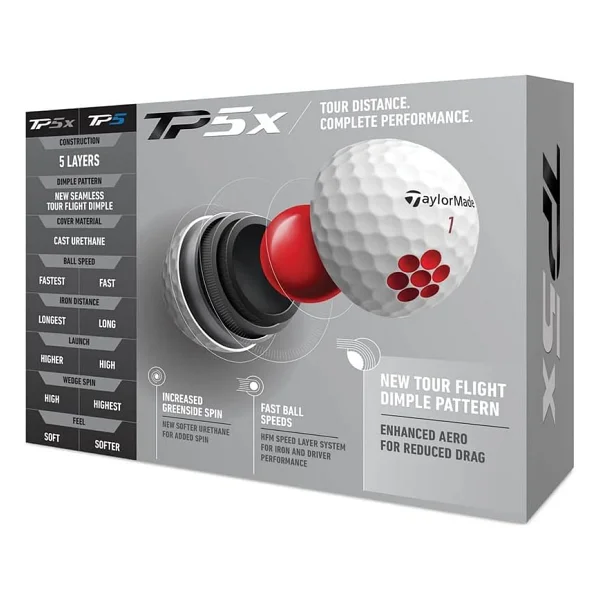 TaylorMade 2021 TP5x 2.0 golf topu, beyaz - Görsel 3