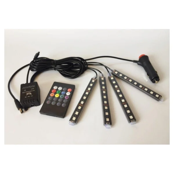 Atmosferik Aydınlatma Araç İçi Ayak Altı Led Müziğe Sese Duyarlı Kumandalı Rgb Aydınlatma Kaliteli - Görsel 2