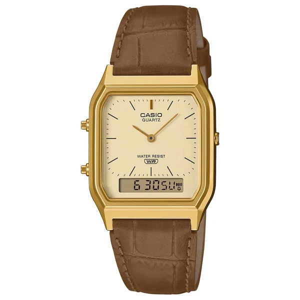 Casio Standart AQ-230GA-9DMQ Çelik Kordon Altın Kol Saati - Görsel 10