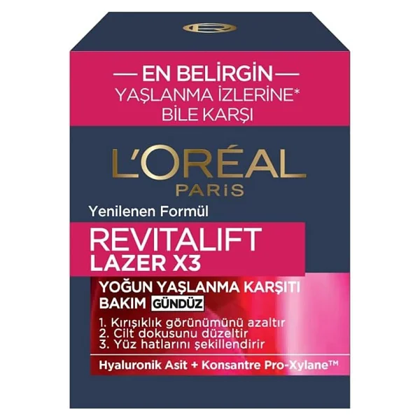 L'Oreal Paris Revitalift Lazer X3 Yoğun Yaşlanma Karşıtı Gündüz Bakım Kremi 15 ml - Görsel 3