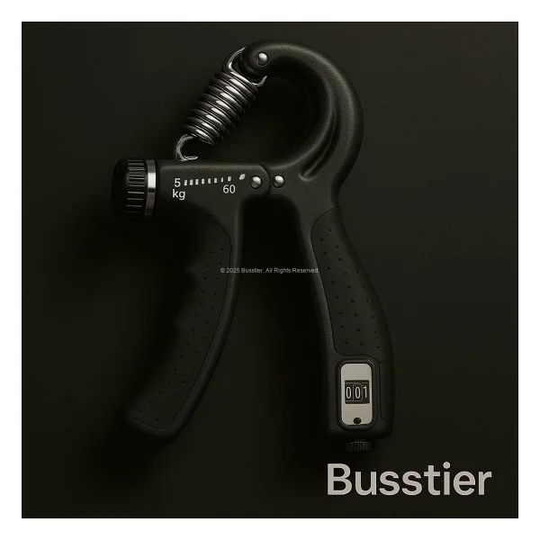 Busstier Ayarlanabilir Sayaçlı El Yayı 5-60 Kg Dirençli Bilek ve Ön Kol Güçlendirici Egzersiz Aleti Ergonomik Tasarımlı Kavrama Geliştirici Spor Ekipmanı (Gri) - Görsel 3