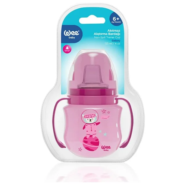 Wee Baby 753 Galaxy Pembe Akıtmaz Alıştırma Bardağı 125 ml - Görsel 4