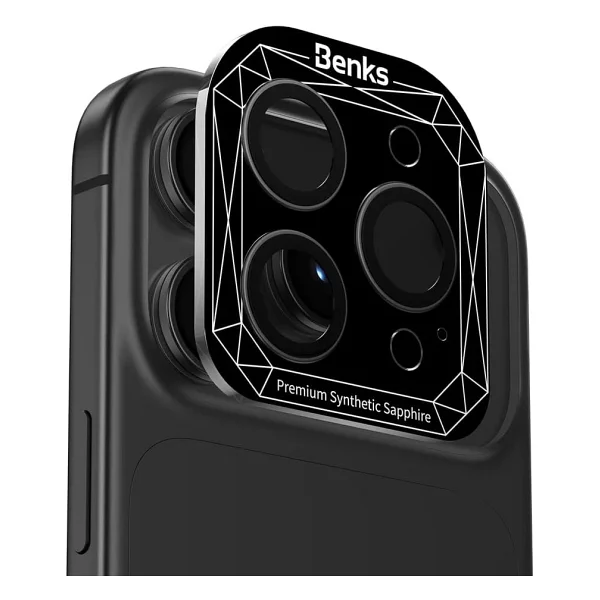 Benks İphone 17 Pro Max Uyumlu Dr Safir Kamera Lens Koruyucu Gri - Görsel 2