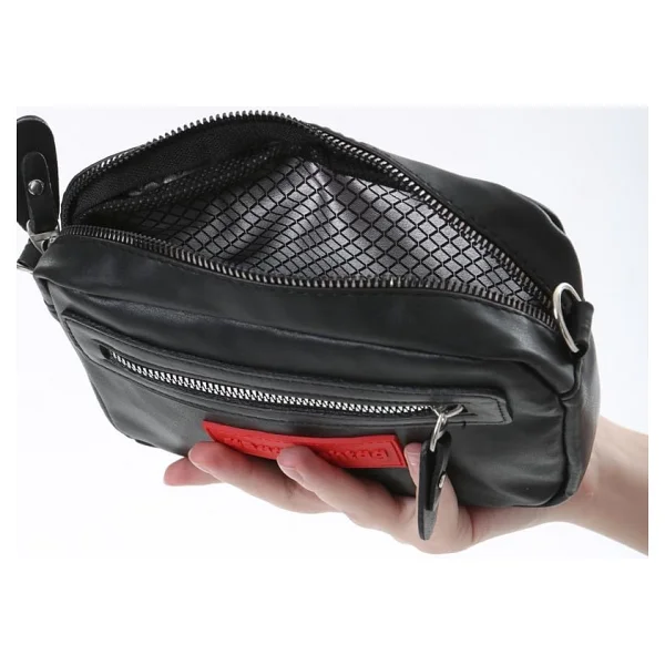 Baghashtag Siyah Minik Unisex 3 Gözlü Deri Çanta - Görsel 3