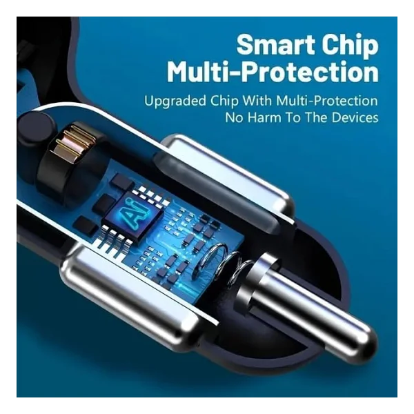 6 Portlu Hızlı Araç Şarj Cihazı - 4 Usb + 2 Type-C Çıkışlı Dijital Göstergeli Oto Şarjı - Görsel 2
