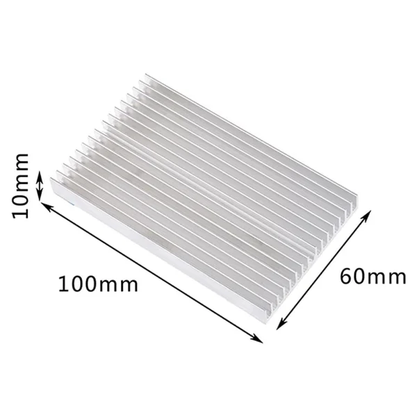 6cm x 10cm x 1cm Alüminyum Metal Soğutucu Blok Radyatör Amfi Led Entegre Transistor Vga Ram Memory Cpu Gpu Peltier Isı Düşürücü - Görsel 3