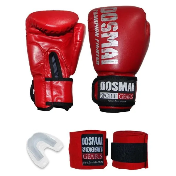 Dosmai Champion Fighter Boks Kick Boks Muay Thai Eldiveni Seti Boks Eldiveni Bandaj Ve Dişlik 3'lü Set (6 Oz) - Görsel 3