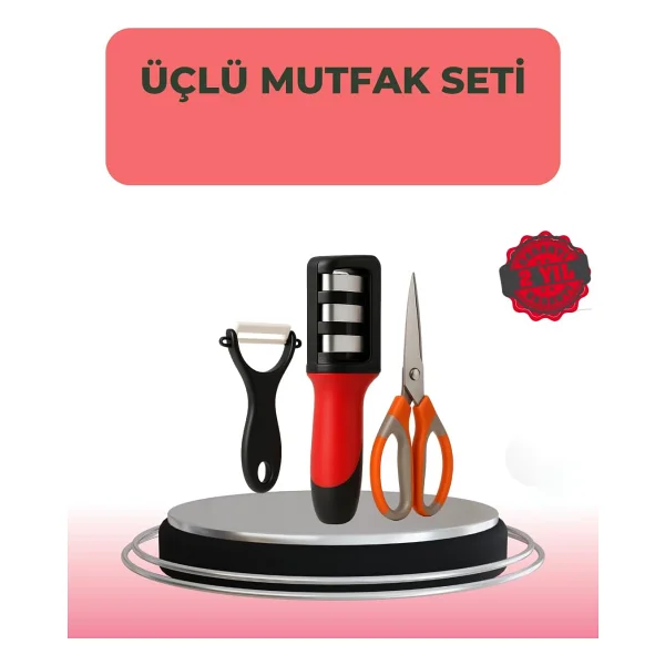3 Parçalı Çok Fonksiyonlu Mutfak Makas Seti - Paslanmaz Çelik, Ergonomik Tasarım - Görsel 6