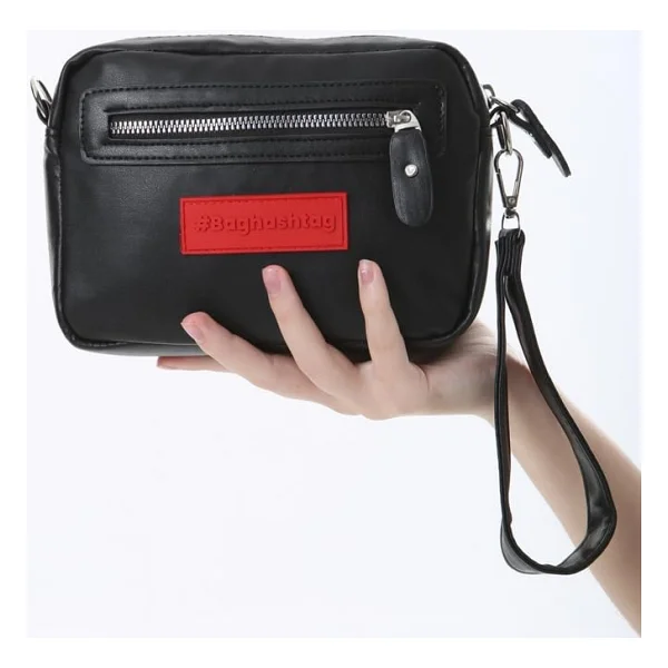 Baghashtag Siyah Minik Unisex 3 Gözlü Deri Çanta - Görsel 4