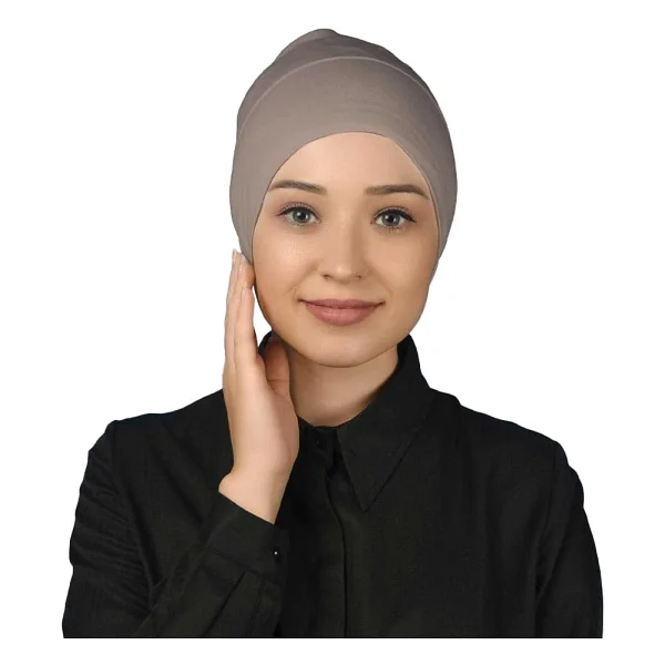 Altobeh Hazır Pratik Geçmeli Uzun Boru Tesettür Bonesi - Krem - Görsel 8