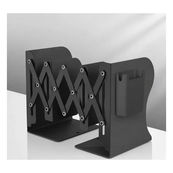 Ayarlanabilir Teleskopik Metal Kitap Tutucu, Masaüstü Kitap Desteği ve Raf Düzenleyici Stand, 9-42 cm Genişleyebilir, Mıknatıslı Kalemlik Hediyeli (Mavi) - Görsel 8