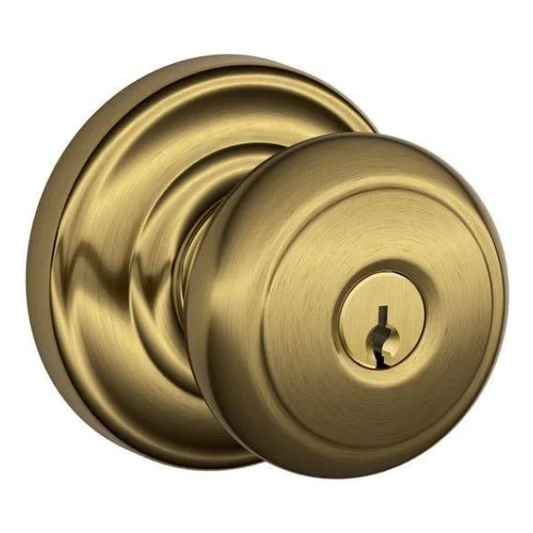 SCHLAGE F51A LAT 716 COL Enlem Kolu Collins Trim Anahtarlı Giriş Kilidi, Eskitilmiş Bronz - Görsel 5