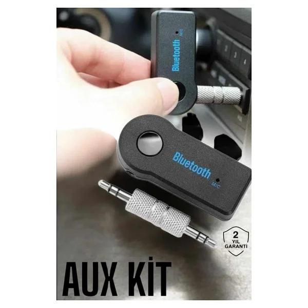 Kablosuz Bluetooth Aux Araç Kiti Siyah Hafıza Kartlı - Görsel 7