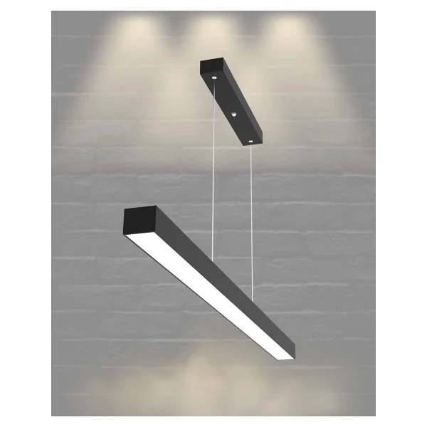 Hegza Lighting LİNEER-100 Ayarlanabilir Sarkıt LEDli Modern Siyah Led Avize (6500K (Beyaz Işık)) - Görsel 5