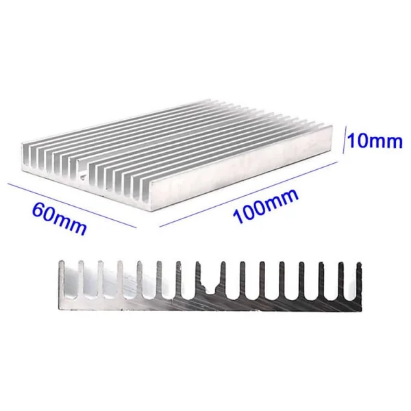 6cm x 10cm x 1cm Alüminyum Metal Soğutucu Blok Radyatör Amfi Led Entegre Transistor Vga Ram Memory Cpu Gpu Peltier Isı Düşürücü - Görsel 5