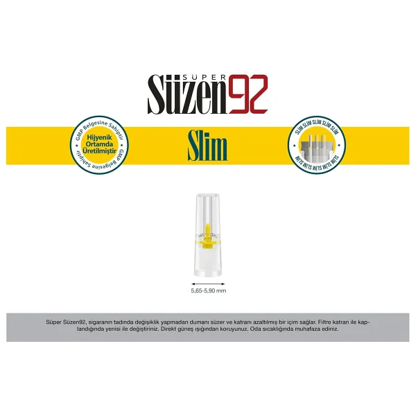 Süper Süzen92 Ağızlık Filtresi Slim 27'li Display Box - Görsel 3