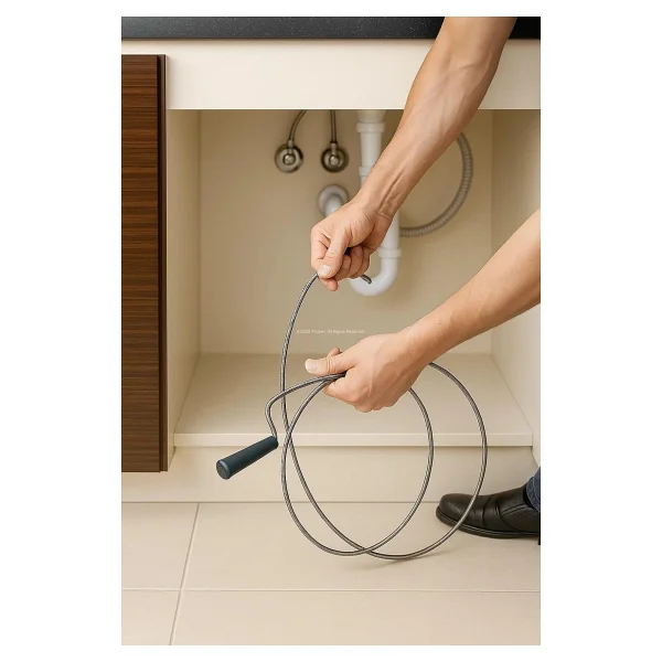 Proalet Kanal Açma Teli, 9 mm Kalınlık, Dayanıklı Metal Tel, Lavabo ve Gider Borusu Açacağı, Tıkanıklık Giderici, Spiral Tel, Ergonomik Sap, Kolay Kullanım, Lavabo, Tuvalet, Banyo, Küvet Açıcı (15 M) - Görsel 7