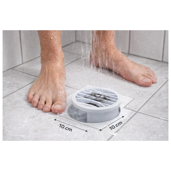 2 Li Yuvarlak Gider Süzgeci ve Koku Önleyici Kapak, Banyo, Mutfak, Duş ve Zemin Giderlerinde Kullanıma Uygun, 10 cm Çap, Dayanıklı Plastik, Saç ve Atık Tutucu Izgaralı Tasarım, Kolay Temizlik - Görsel 4