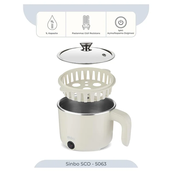Sinbo SCO-5063 Çok Fonksiyonlu Buharlı Pişirici - Görsel 2