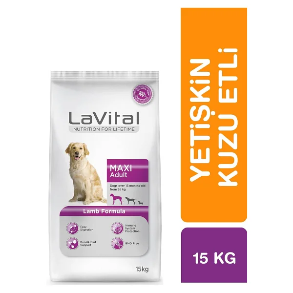 LaVital Maxi Adult Kuzu Etli 12 kg + 3 kg Büyük Irk Yetişkin Köpek Maması - Görsel 5